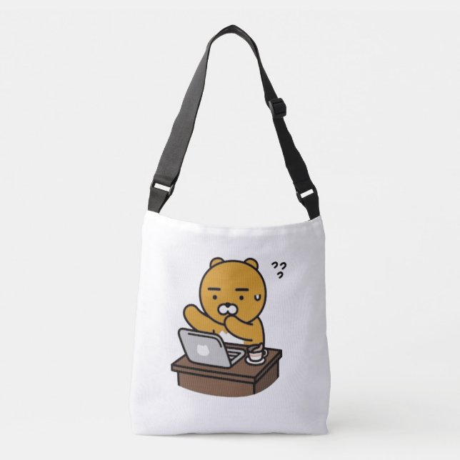 Hard Working Ryan coffee Crossbody Bag (Front)