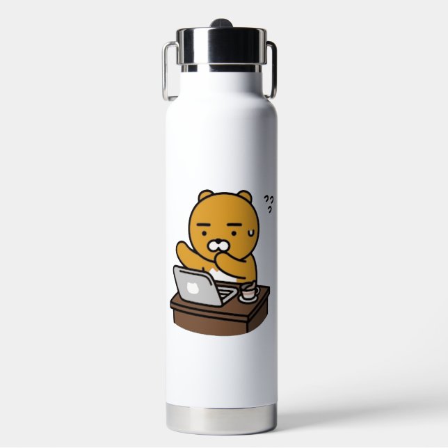 Hard Working Ryan coffee Water Bottle (Front)