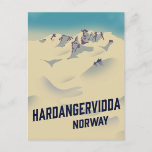 Hardangervidda Norway vacation poster. Postcard