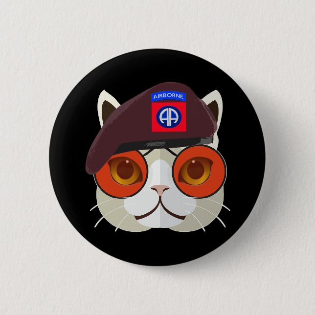 Hardcore 82nd Airborne Kitty Kat! 6 Cm Round Badge (Front)