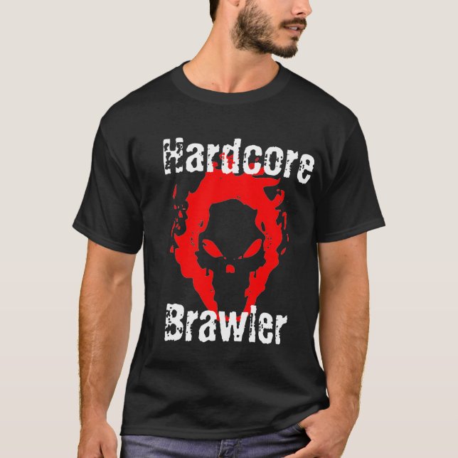 Hardcore Brawler Black T-Shirt (Front)
