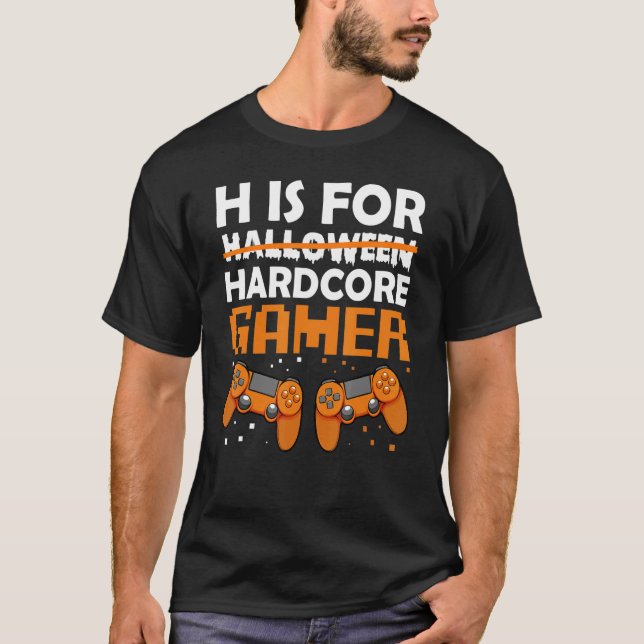 Hardcore Gamer Lazy Halloween Costume Video Game C T-Shirt (Front)