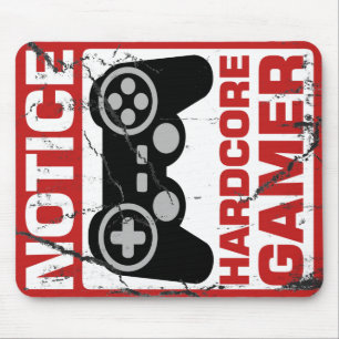Hardcore Gamer Notice Signboard Mouse Pad