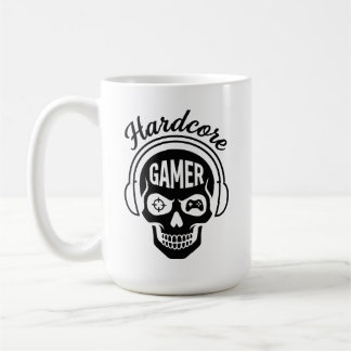 Hardcore Gamer T-Shirt - Neon Retro E-Sports Skull Coffee Mug