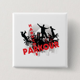 Hardcore Parkour Grunge City 15 Cm Square Badge