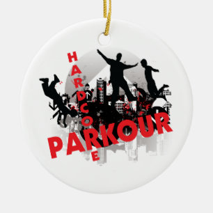 Hardcore Parkour Grunge City Ceramic Ornament