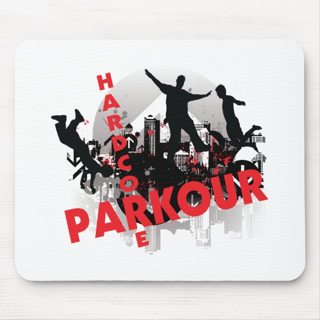 Hardcore Parkour Grunge City Mouse Pad (Front)