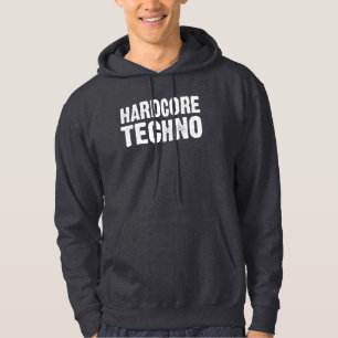Hardcore Techno Distressed logo design Hoodie