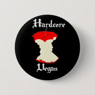 Hardcore Vegan Apple Design 6 Cm Round Badge