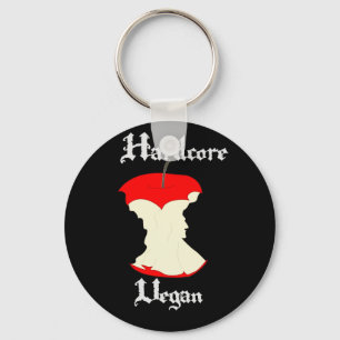 Hardcore Vegan Apple Design Key Ring