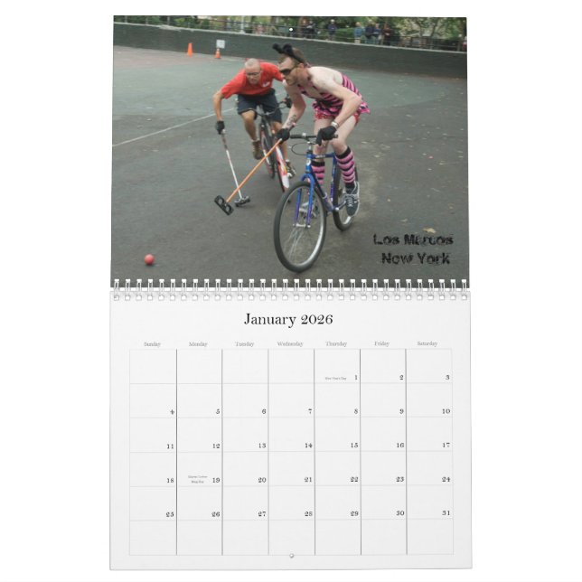 Hardcourt Bicycle Polo - Customised Calendar (Jan 2026)