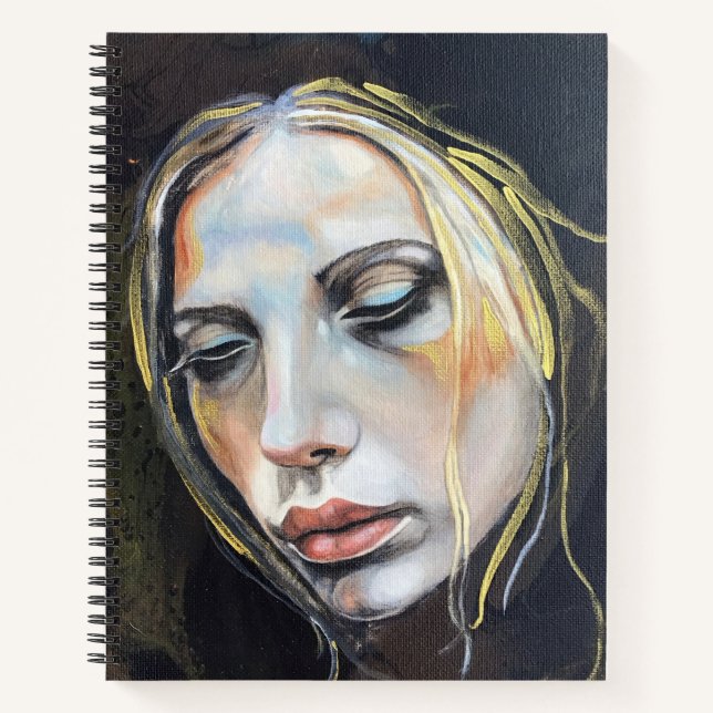 Hardcover notebook of a sad woman (Front)