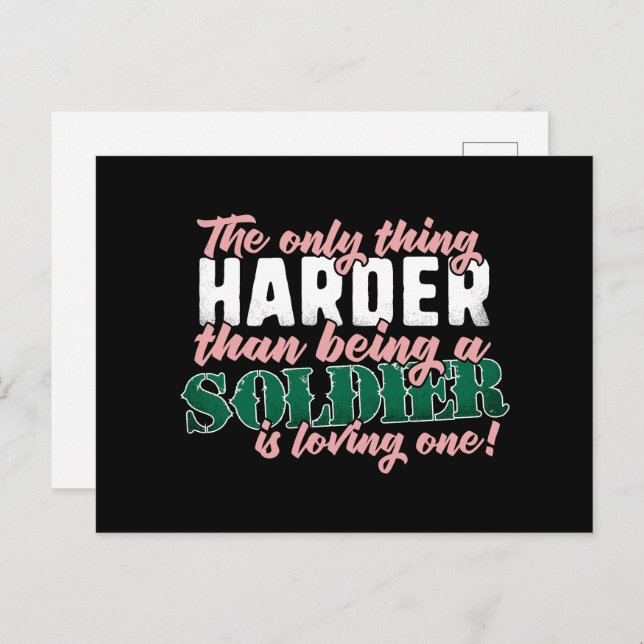 Harder than Loving a Soldier - Military Spouse Postcard (Front/Back)