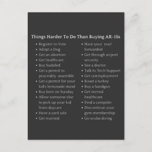 Harder To Do Than Buy An AR-15 Pro Gun Control  Postcard
