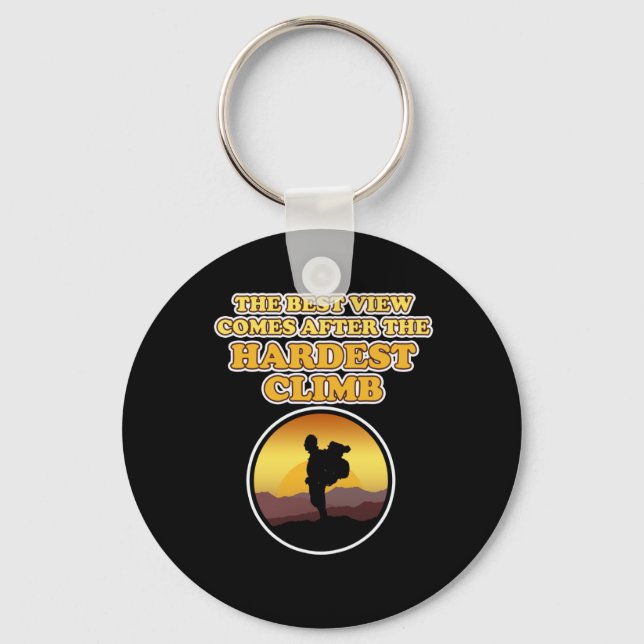 Hardest Climb Mountain Climber Rock Climbing Lover Key Ring (Front)