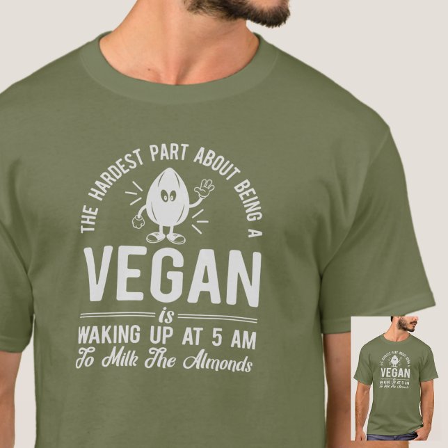 Hardest Part Vegan, Milk the Almonds, Vegan Men's  T-Shirt (Creator Uploaded)