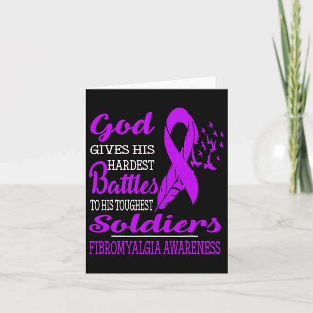 Hardest Soldiers- Fibromyalgia Awareness  Card (Front)