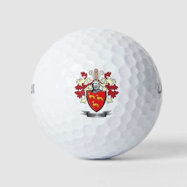 Harding Family Crest Coat of Arms Golf Balls (Front)