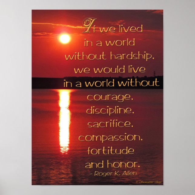 Hardship Creates Courage Motivational Poster (Front)