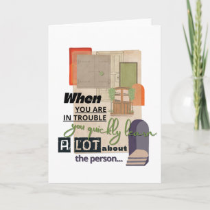 Hardship friendship quote illustration  card
