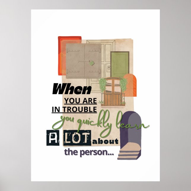Hardship friendship quote illustration  poster (Front)