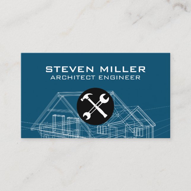 Hardware | Blue Print Schematics | Architect Business Card (Front)