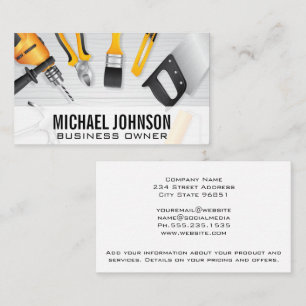Hardware Building Tools Handyman Carpenter Business Card