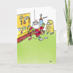 Hardware garage Santa Christmas customisable card