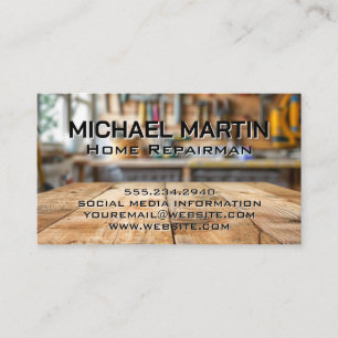 Hardware Hand Tools   Wooden Carpenter Table Business Card