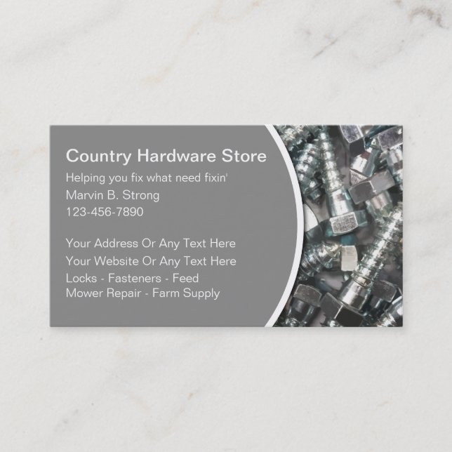 Hardware Store Business Cards (Front)