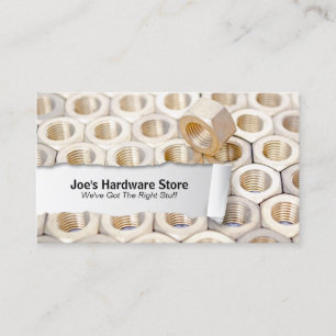 Hardware Store Nuts n Bolts Closeup Business Card