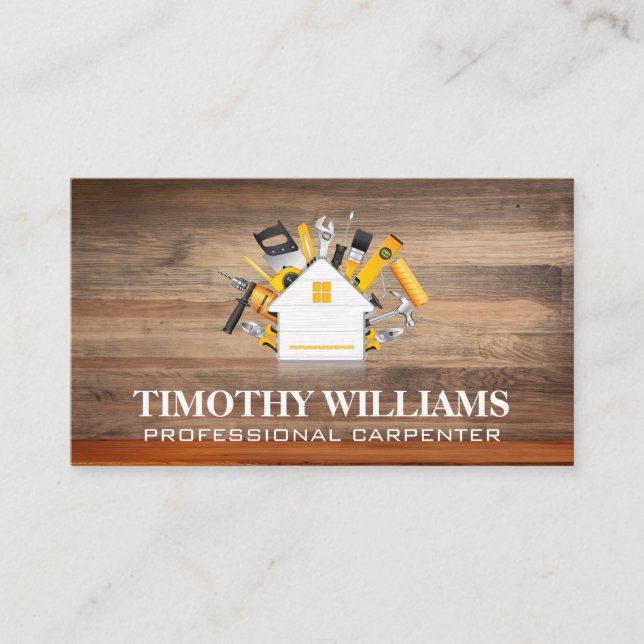 Hardware Tools | Carpentry | General Contractor Business Card (Front)
