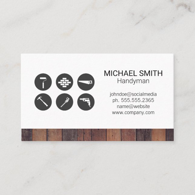 Hardware Tools | Construction Builder Business Card (Front)