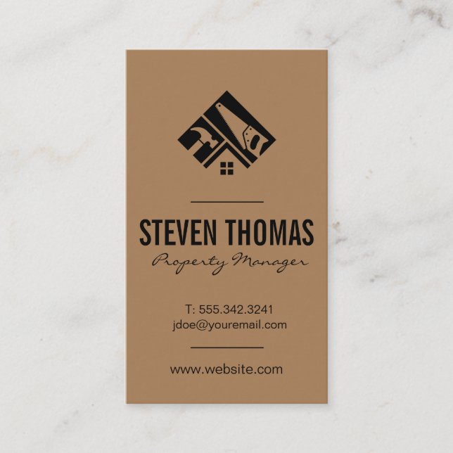 Hardware Tools | Construction Logo Business Card (Front)