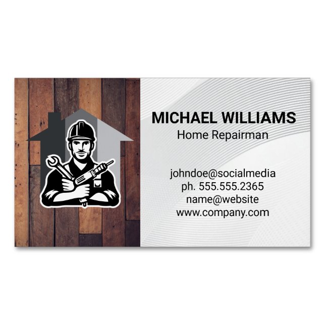 Hardware Tools | Handyman | Home Renovations  Magnetic Business Card (Front)