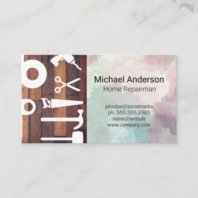 Hardware Tools | Home Renovations | Repairman Business Card (Front)