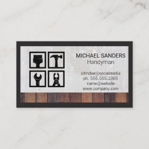 Hardware Tools Icons   Construction Material Business Card
