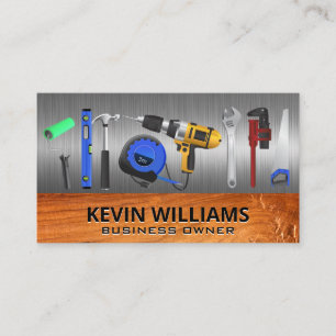 Hardware Tools   Metal and Wood   Construction Business Card