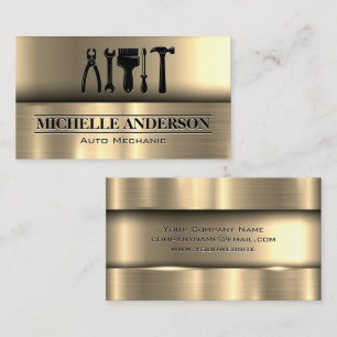 Hardware Tools   Metallic Gold Business Card