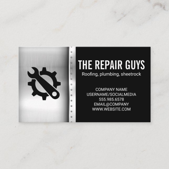 Hardware Tools | Metallic Rivets Business Card (Front)