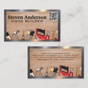 Hardware Tools QR Code Carpentry Business Card