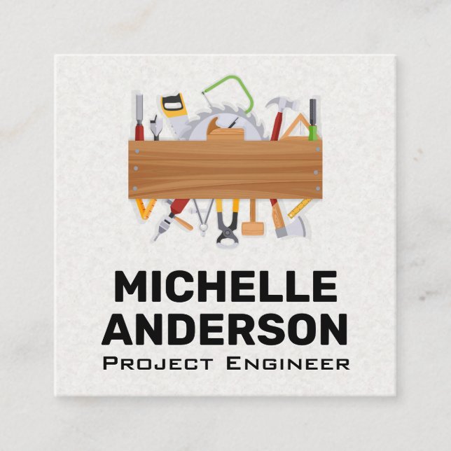 Hardware Tools Square Business Card (Front)