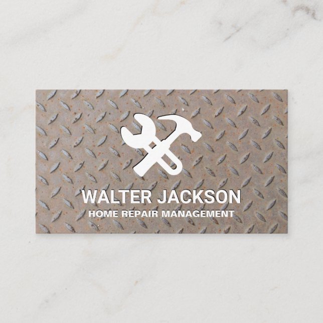 Hardware Tools | Steel Grip Pattern Business Card (Front)