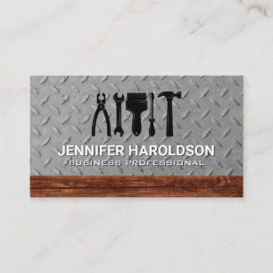 Hardware Tools Steel Metal and Wood Business Card