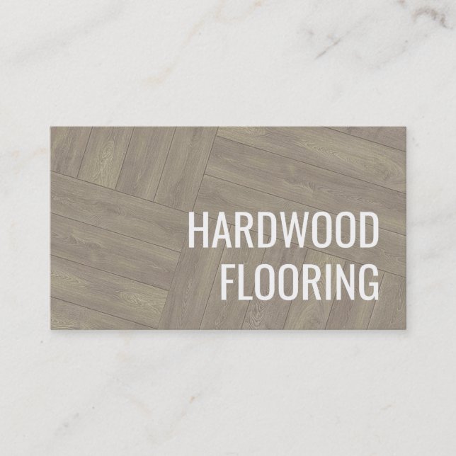 Hardwood Flooring Wood Works Pattern Design Business Card (Front)