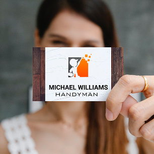 Hardwood Floors   Spackle   Handyman Logo Business Card