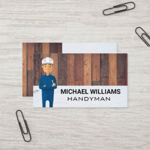Hardwood Floors   Spackle   Handyman Person Business Card