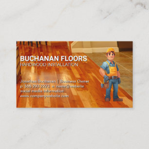 Hardwood Floors   Tiles   General Contractor Business Card