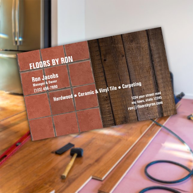 Hardwood, Tile and Carpeting Company Business Card (Creator Uploaded)