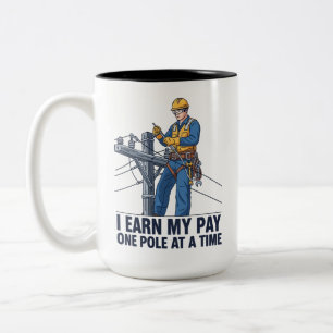 Hardworking Electrician Quote Two-Tone Coffee Mug